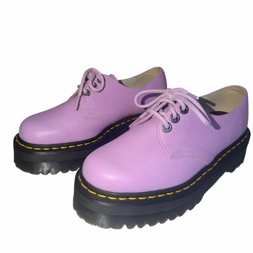 Dr. Martens 30612 QUAD II LILAC PISA Lavender Leather Platform Shoes EU 38 US 7 - Picture 3 of 12